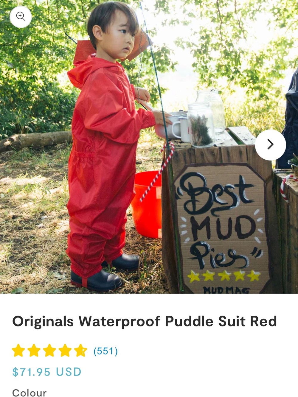 Muddle Puddes Red Puddle Suit with Hood